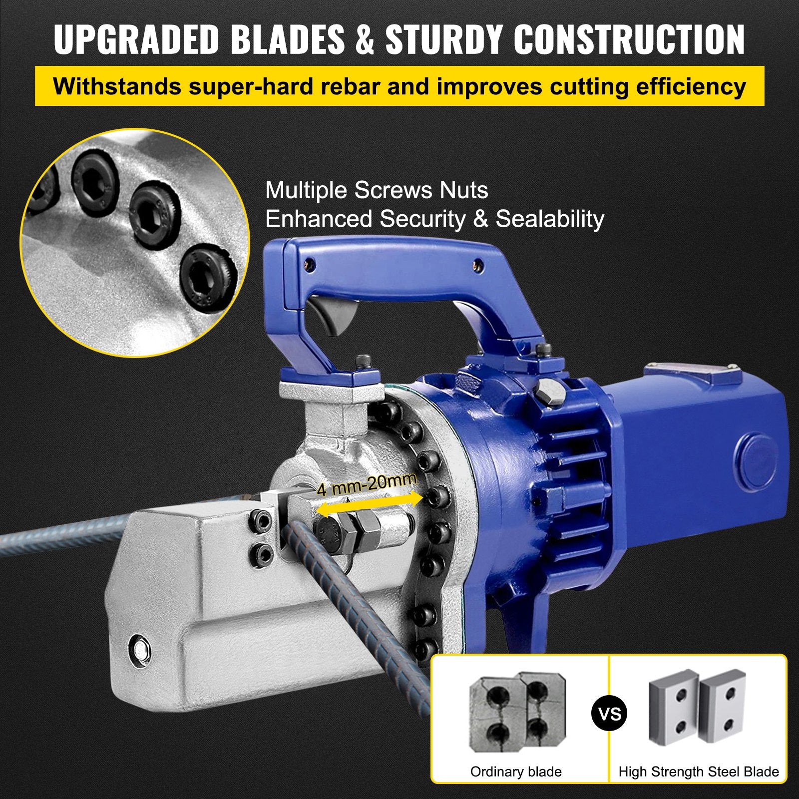 Electric Rebar Cutter, 1700W Portable Electric Hydraulic Rebar Cutter, Cutting Up To 1 Inch #8 4-25mm Rebar Within 5 Seconds,110V,with Easy To Carry Stainless Box