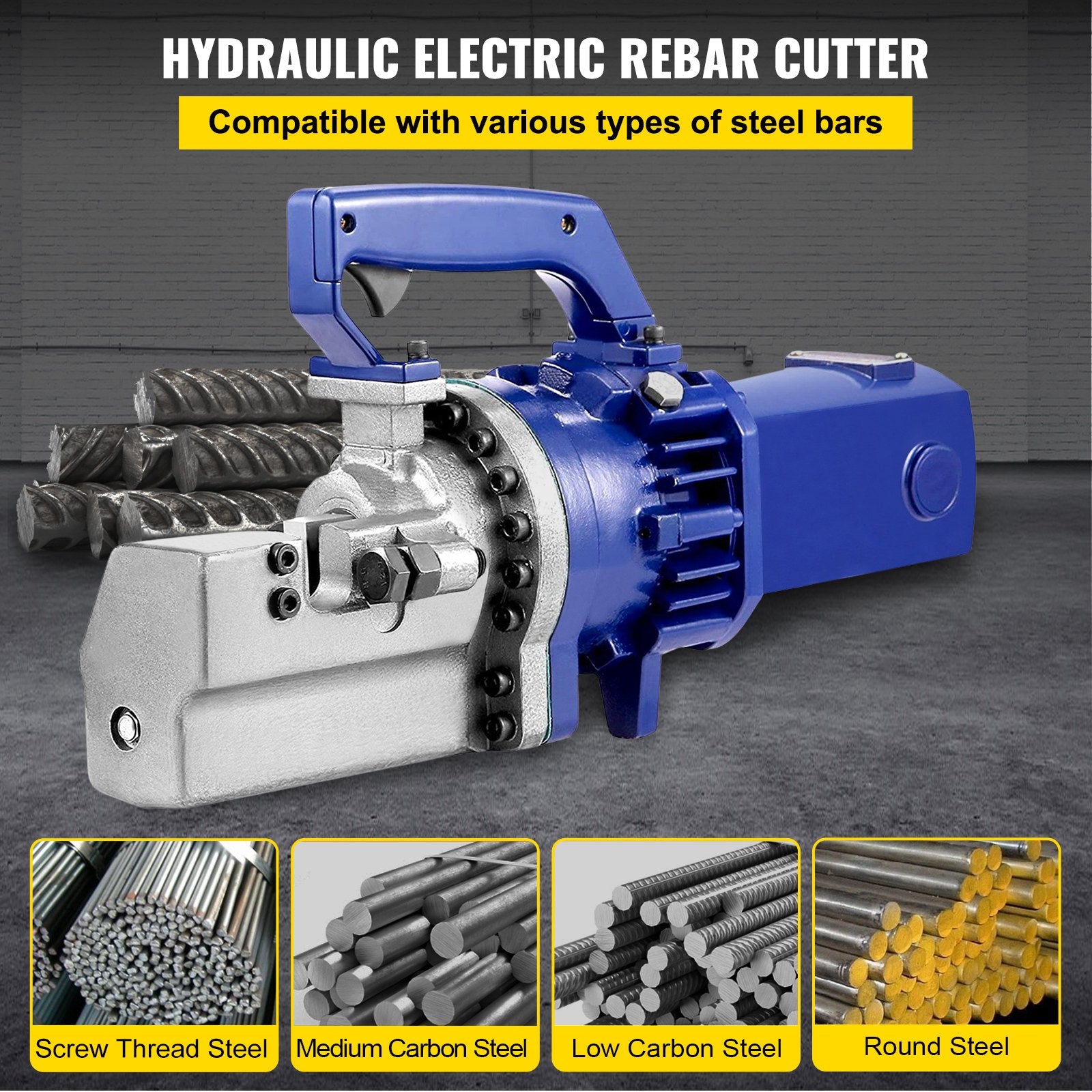 Electric Rebar Cutter, 1700W Portable Electric Hydraulic Rebar Cutter, Cutting Up To 1 Inch #8 4-25mm Rebar Within 5 Seconds,110V,with Easy To Carry Stainless Box